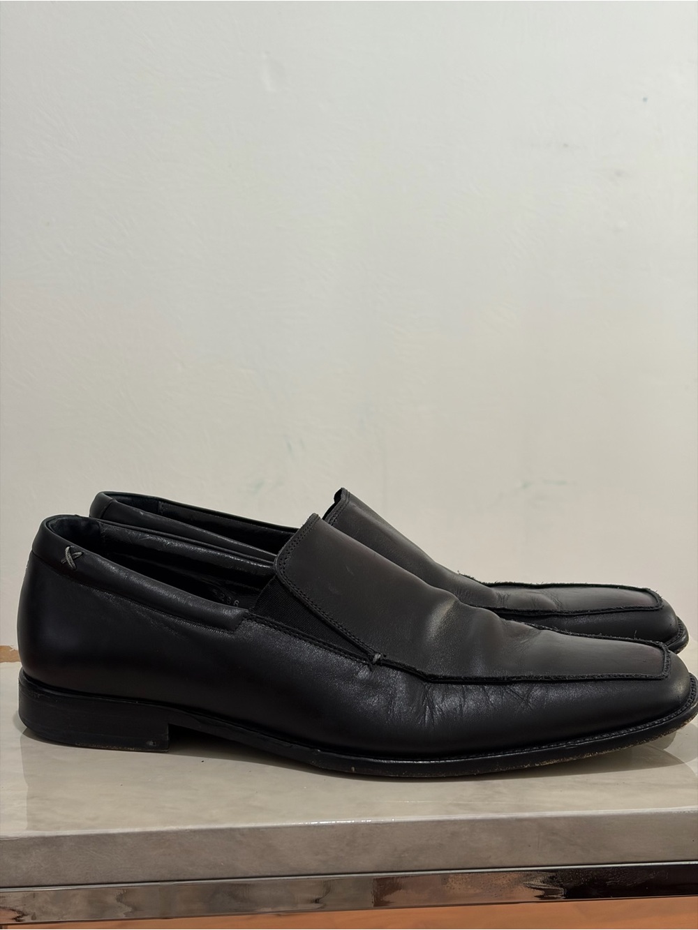 Gordon Rush Made in Italy Classic Black Leather Slip-On Men’s Loafers 10.5